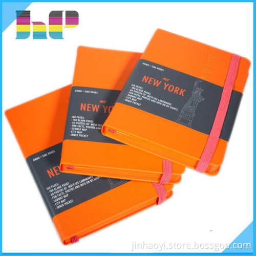 Notebook printing service leather cover notebook with elastic band printing